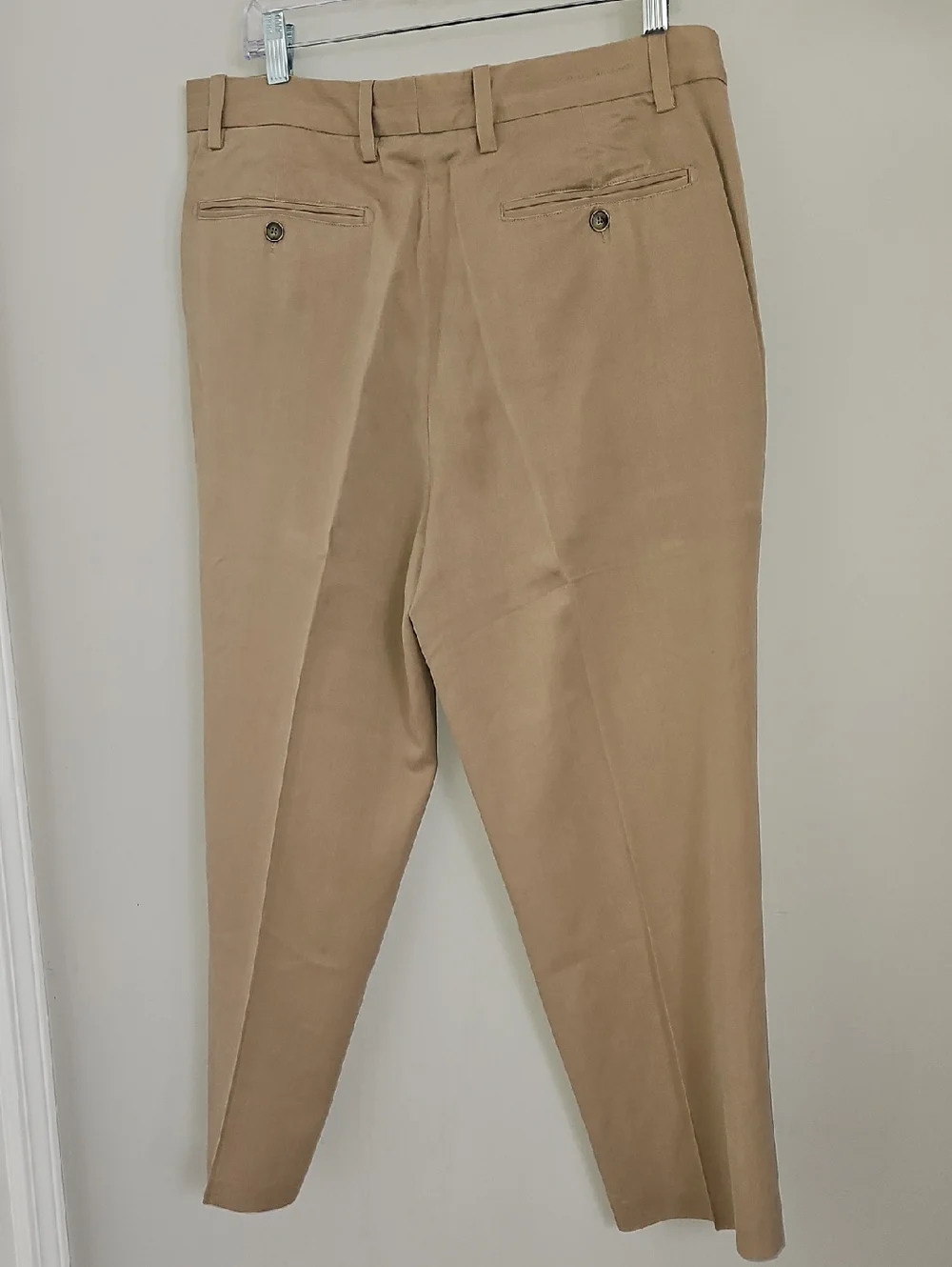 Tommy Bahama Men’s Silk & Bamboo Pleated Trousers 34x30 Tan Khaki